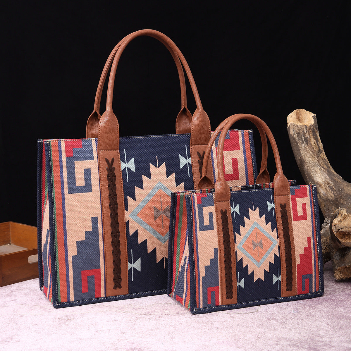 Women's Vintage Cotton Linen Printed Western One Crossbody Bags