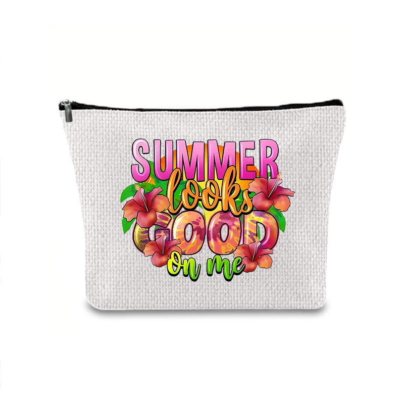 Printing Buggy Large Capacity Simple Zipper Makeup Bag