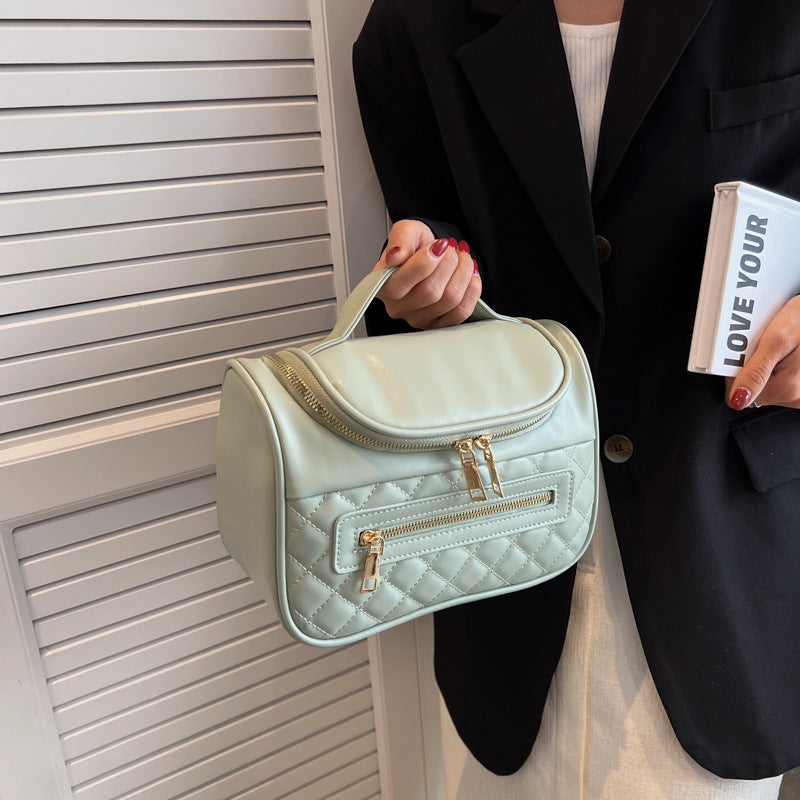 Large Capacity Toiletry Portable Cosmetics Storage Rhombus Material More Cosmetic Bags