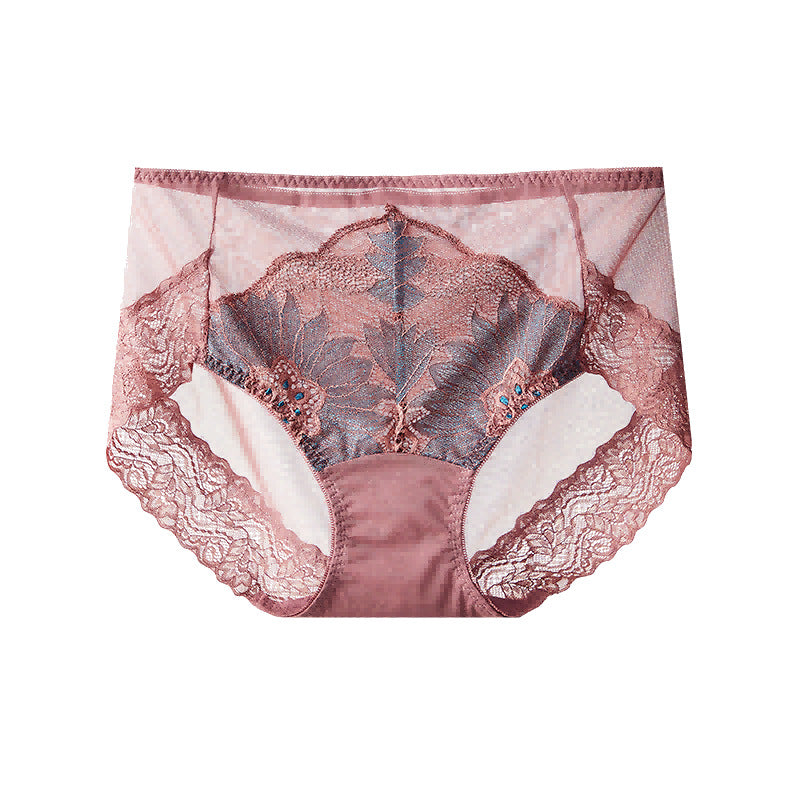 Women's Sexy Two-color Lace Mesh Patchwork Underwear Cotton Panties