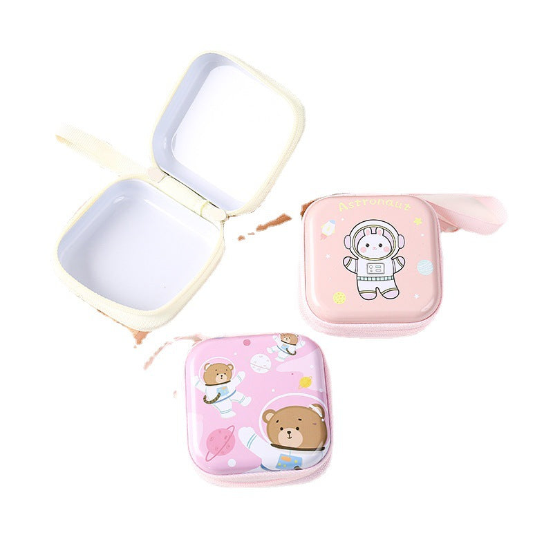 Slouchy Astronaut Tinplate Zipper Portable Storage Coin Purses