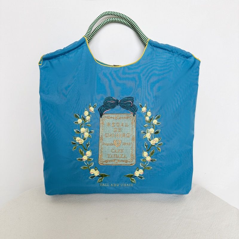 Women's Summer Needle Embroidery Nylon Large Capacity Shoulder Bags