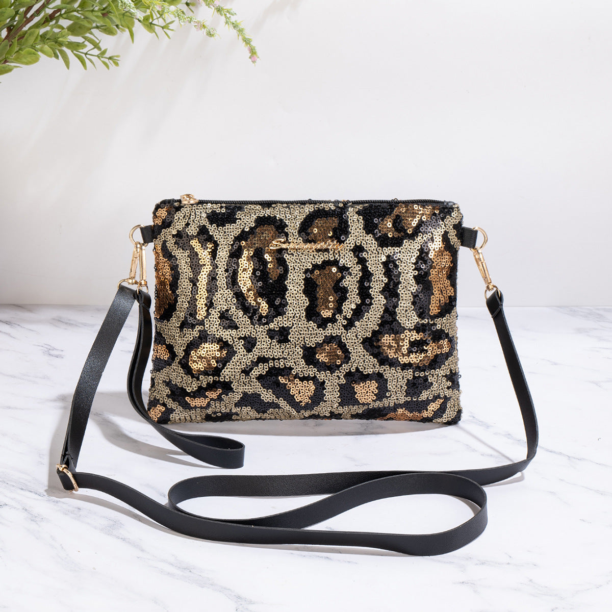 Women's Sequined Zipper Dinner High Sense Fashion Chain Handbags