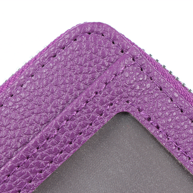 Women's Expanding Stitching Double Zipper Multiple Slots Ladies Wallets