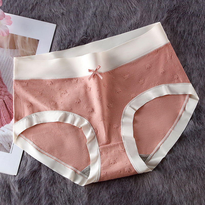 Women's Purified Cotton Underwear Briefs Comfortable Jacquard Panties