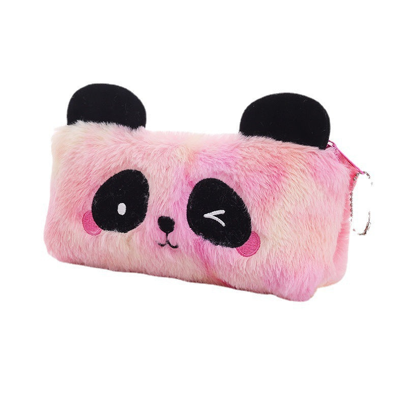 Lesser Panda Gradient Plush Zipper Pencil Creative Bags