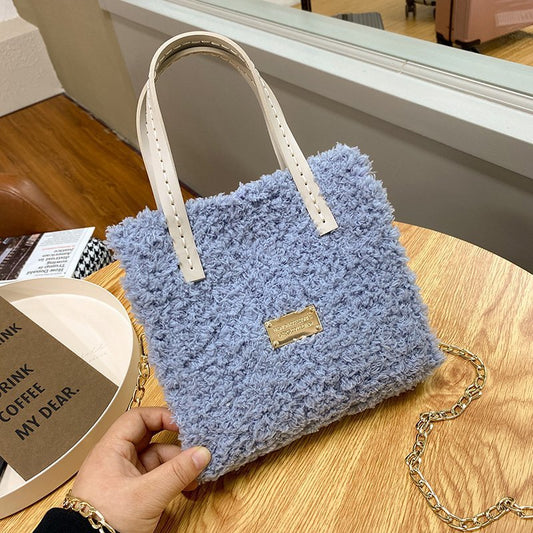 Winter Wool Material Kit Coral Veet Crossbody Bags