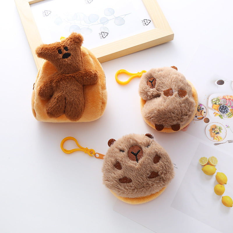 Women's Capybara Lovely Ears Guinea Pig Ornaments Coin Purses
