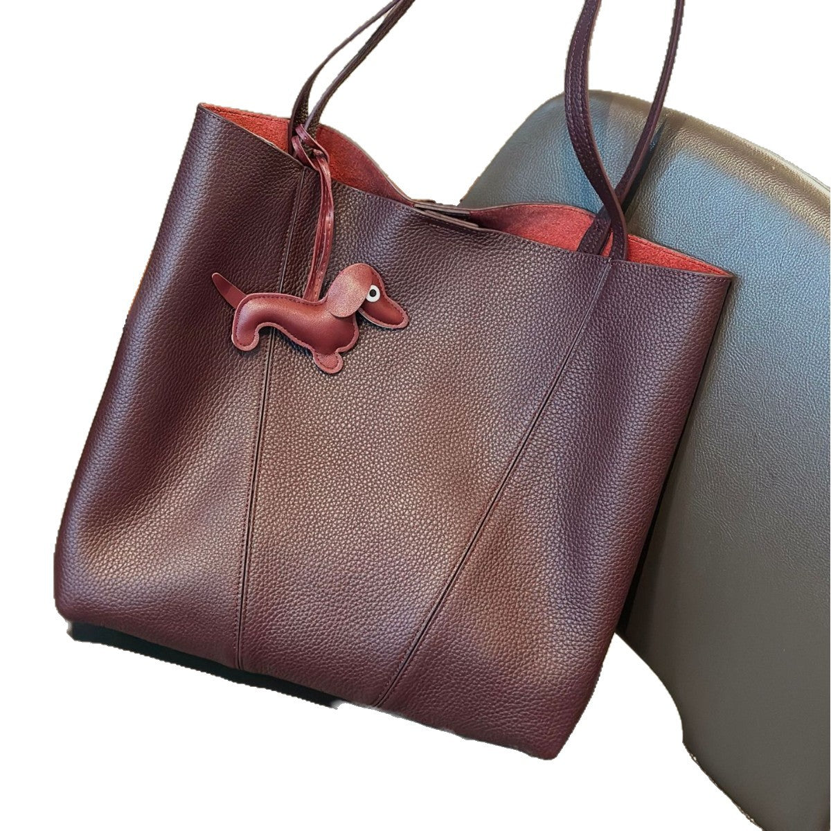 Women's First Layer Cowhide Portable Shopping Large Capacity Mother Women's Shoulder Bag
