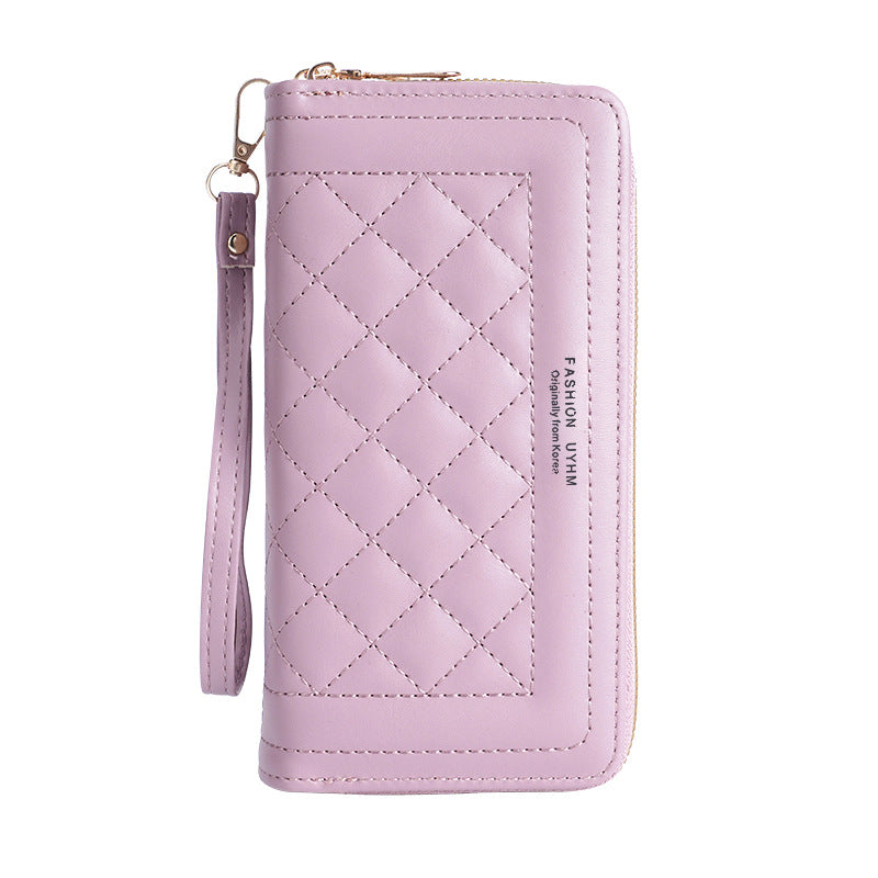 Women's Double Zipper Long Fashion Embroidery Clutch Bags