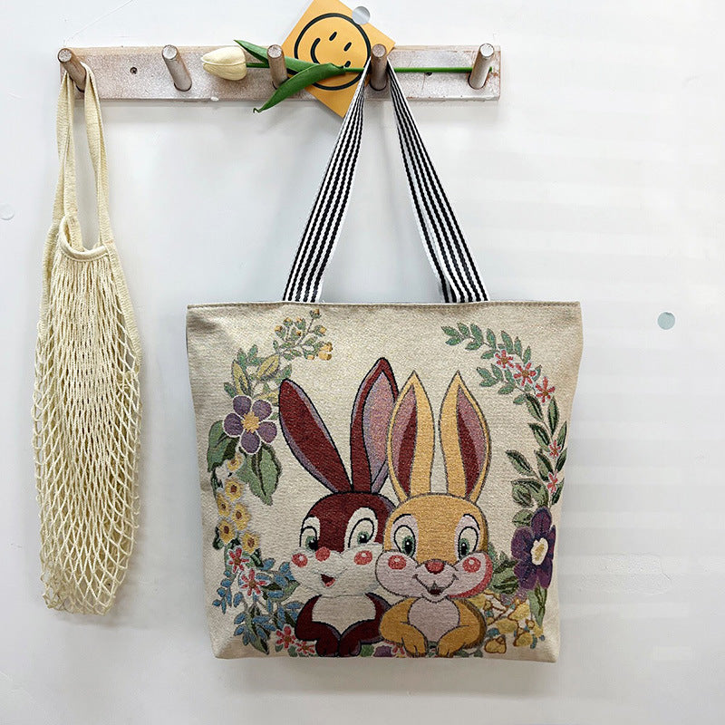 Women's Silk Cloth Fashion Korean Creative Pattern Women's Shoulder Bag