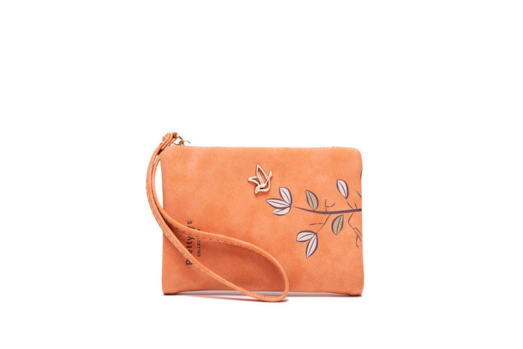 Casual Women's Short Frosted Vintage Print Ladies Wallets