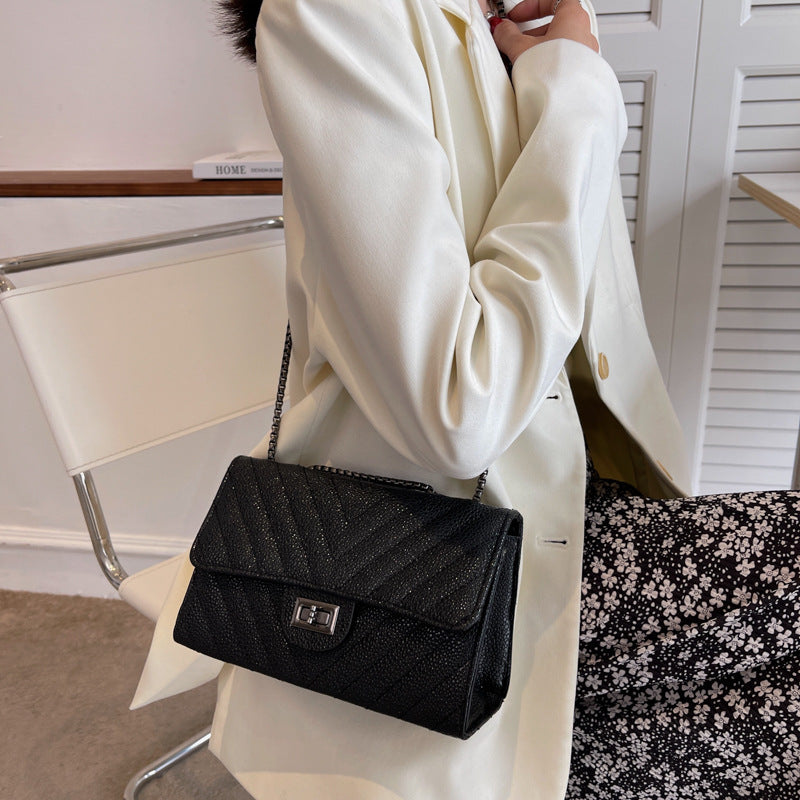 Women's Rhombic Embroidery Thread Spring Korean Style Trendy Women's Shoulder Bag