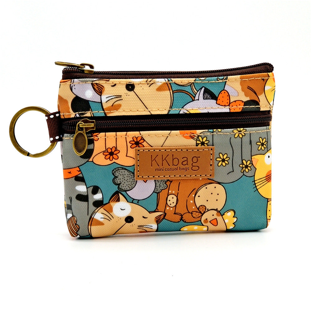 Women's Printed Film Cartoon Change Waterproof Storage Coin Purses