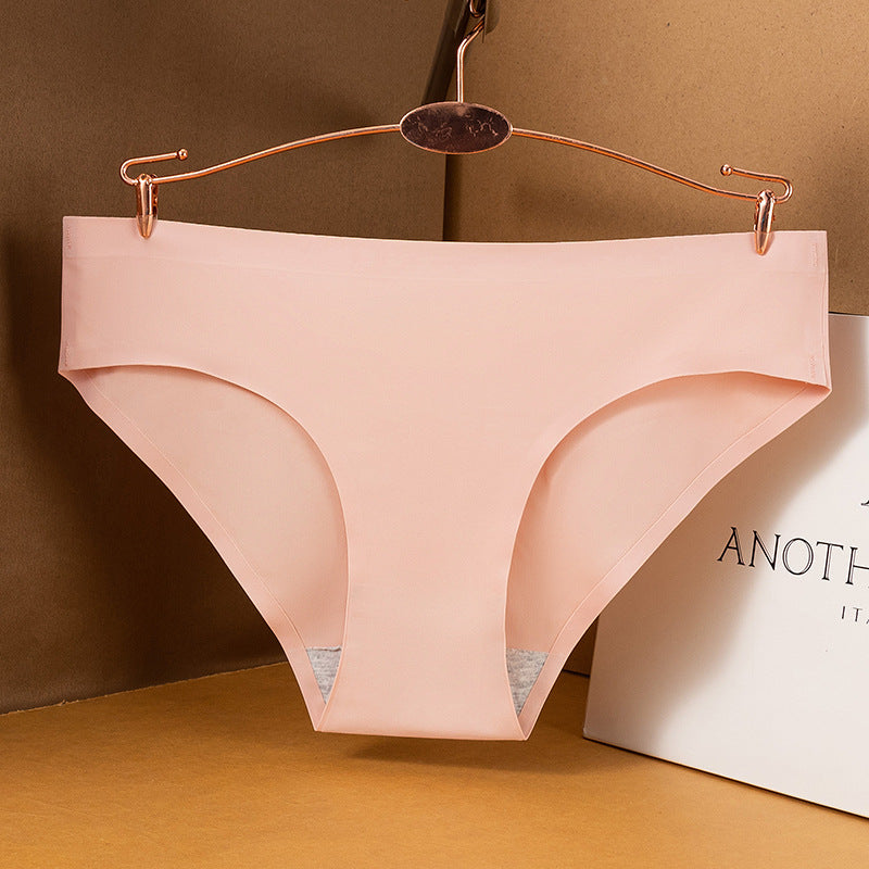 Women's One-piece Ice Silk Underwear For Low Waist Pure Panties