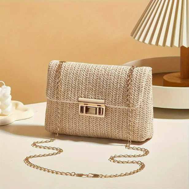 Women's Trendy Sweet Style Fashion Straw Double-headed Women's Messenger Bag
