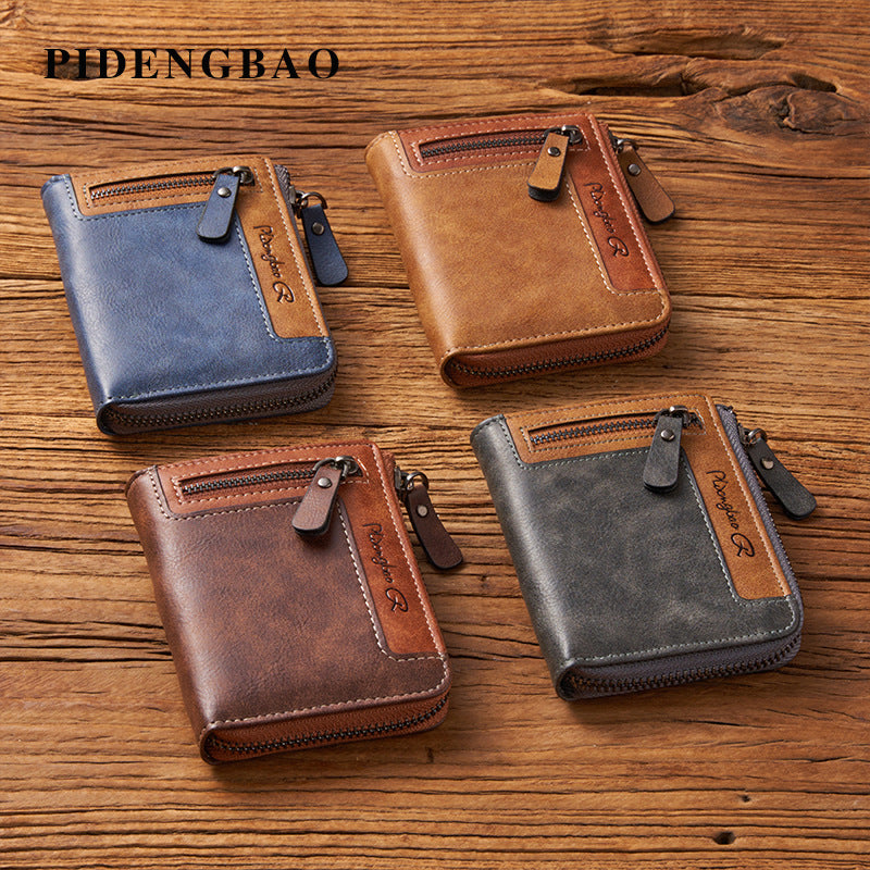 Men's Vertical Business Multifunction Large Capacity Retro Men's Wallet