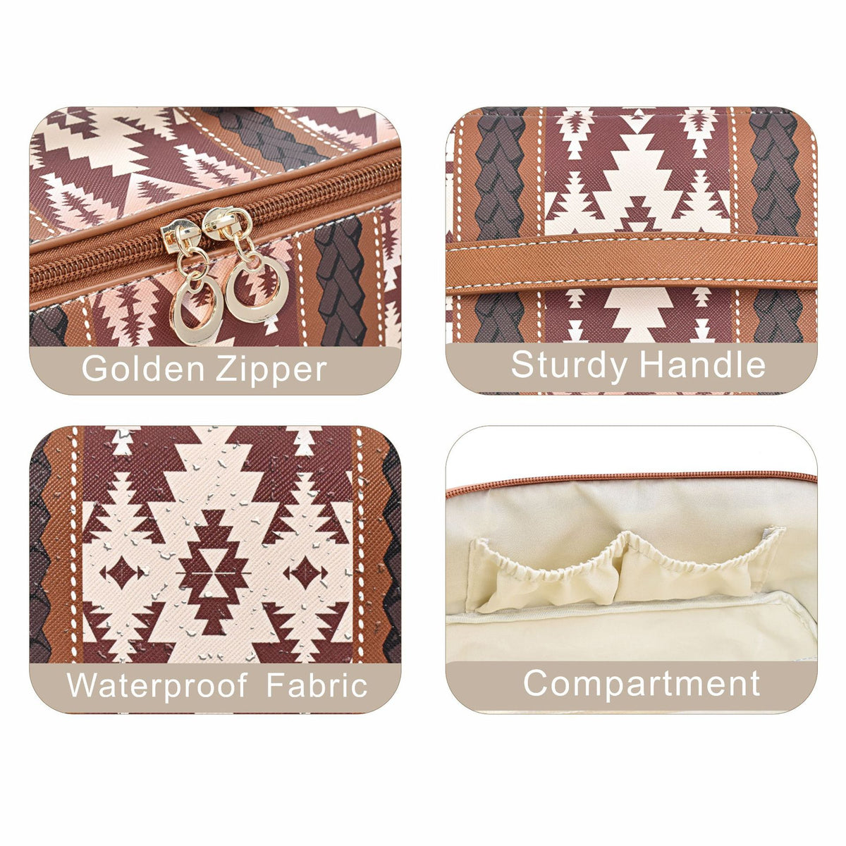 Bohemian Style Leather Cloud Pillow Large Capacity Makeup Bag
