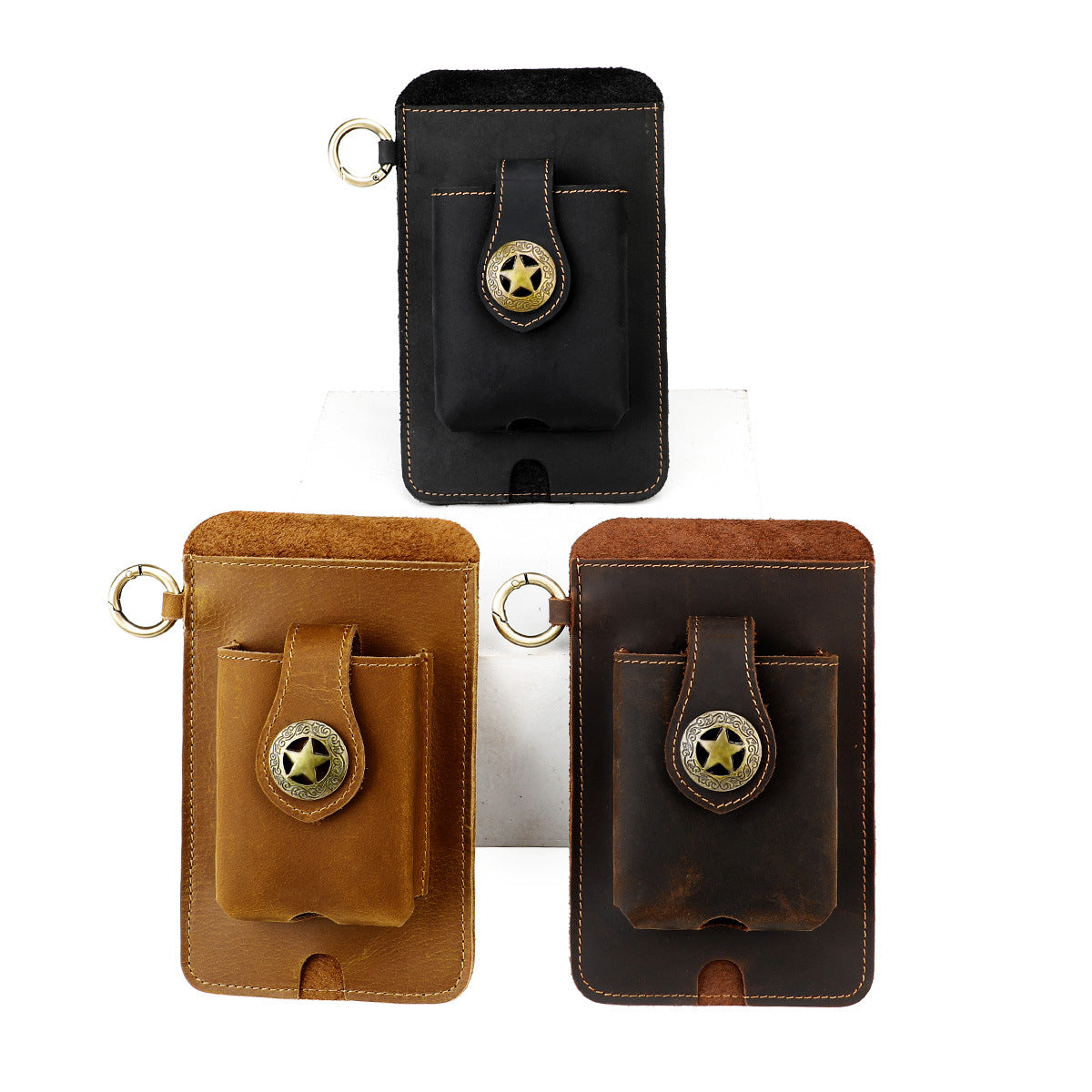 Men's Mobile Leather Work Crazy Horse Men's Waist Packs