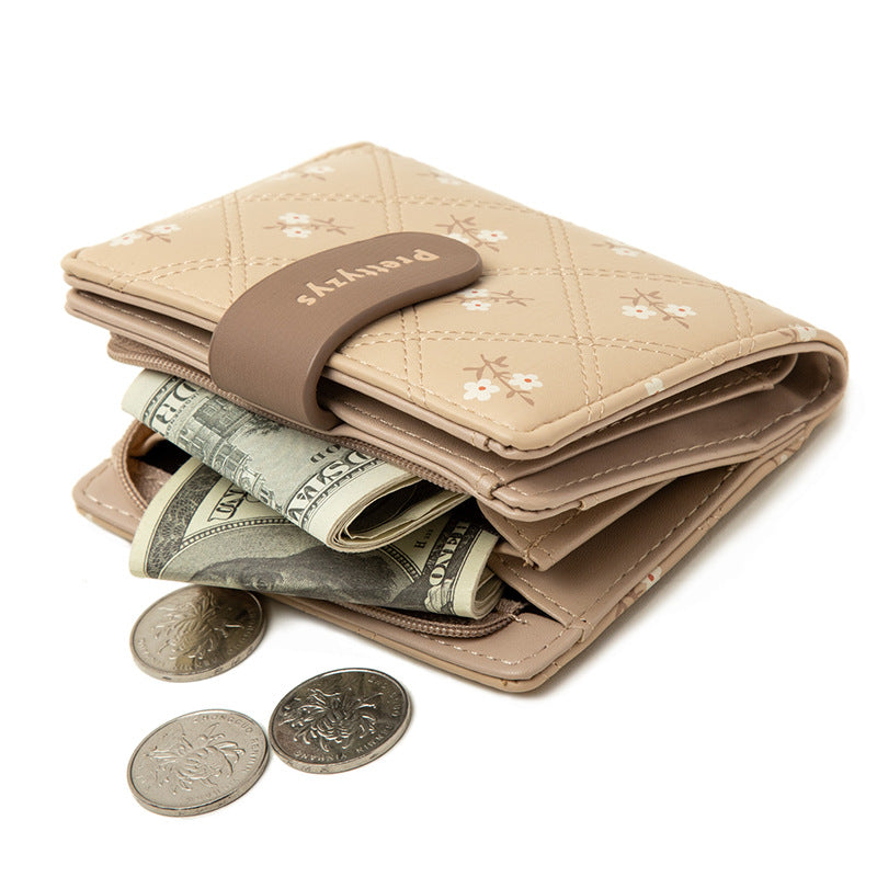 Women's Style Simple Short Two Fold Fashion Multiple Ladies Wallets