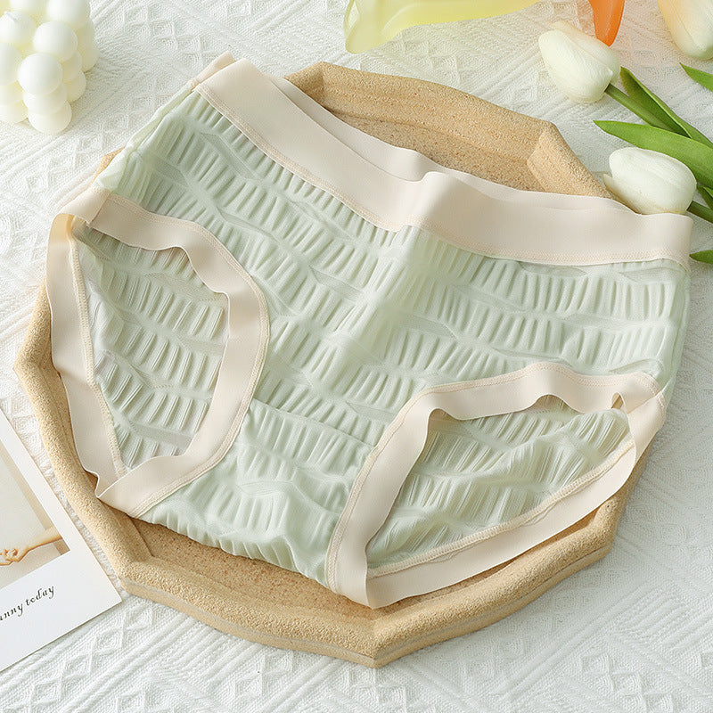 Summer Ice Silk Thin Seersucker Underwear Breathable Panties