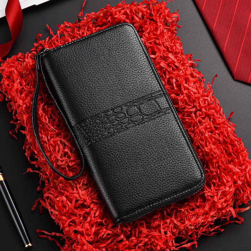 Men's Clutch Zipper Large Capacity Mobile Business Men's Wallets