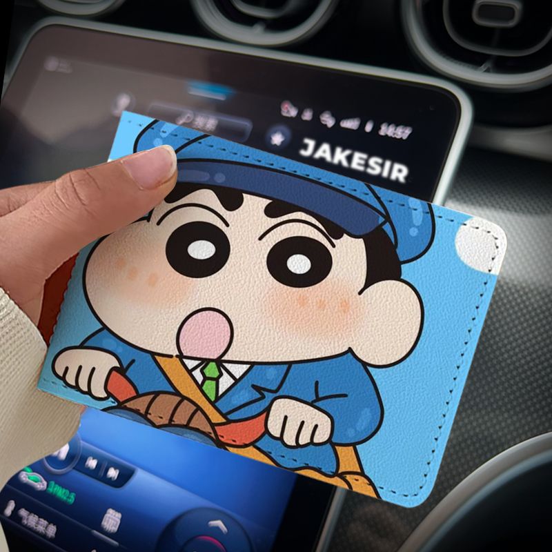 Crayon Cartoon Driving License Protective Cover Card Holder