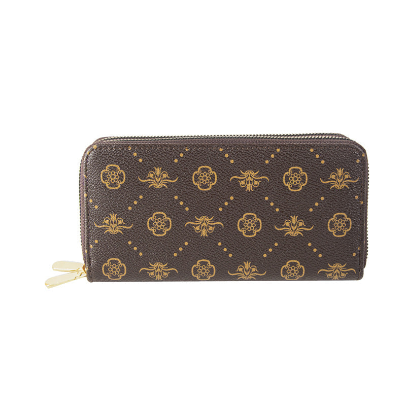 Women's Double Zip Clutch Printed Long Large Ladies Wallet