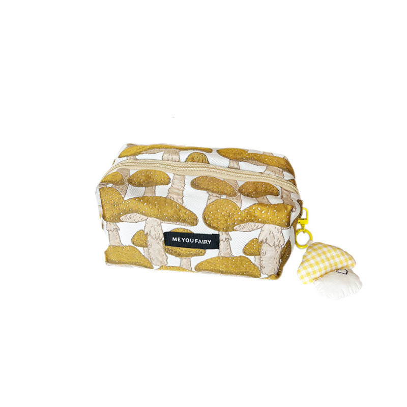 Niche Cute Mushroom With Toiletry Portable Large Makeup Bag