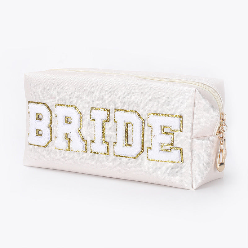 Towel Embroidery Letter Octagonal Storage Portable Cosmetic Bags