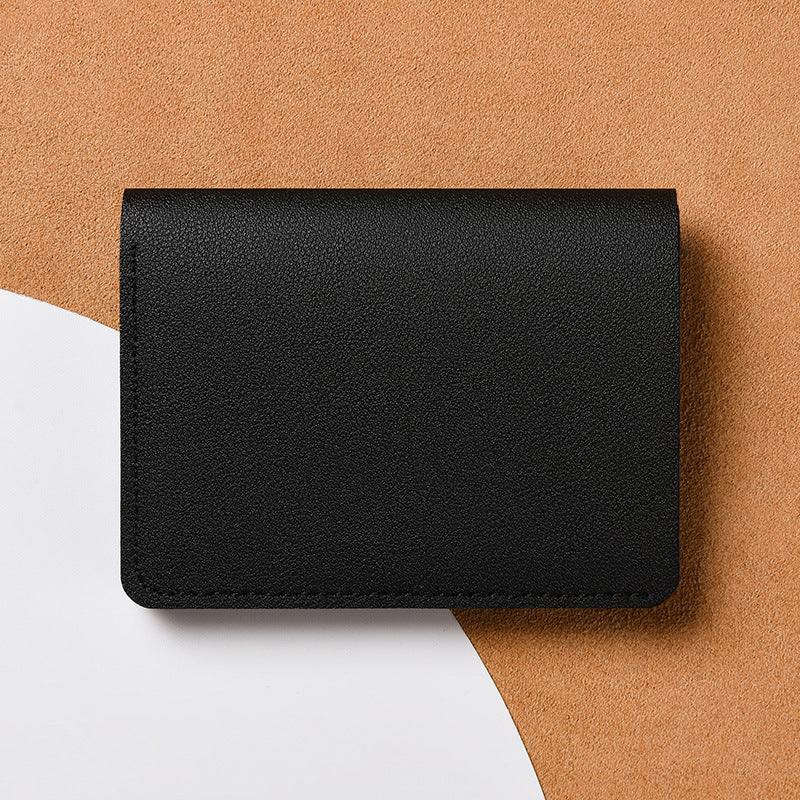 Women's Short Simple Mini Thin Folding Driving License Ladies Wallet