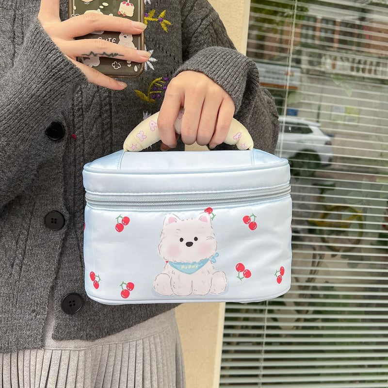 Women's Convenient Style Simple Fashion Portable Cartoon Bear Printed Cosmetic Bags