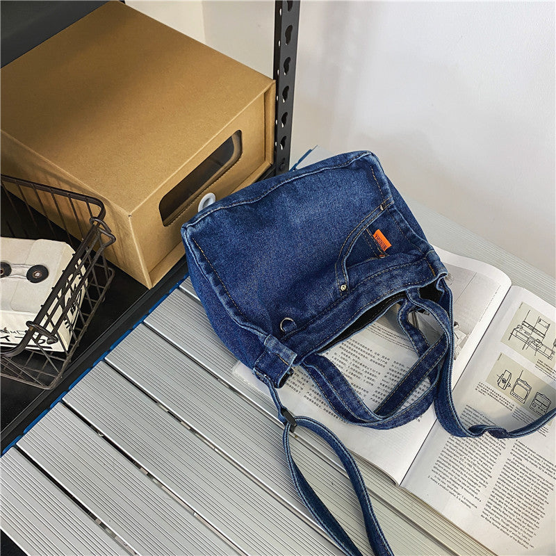 Women's Exquisite Washed Jean Literary Style Personalized Women's Messenger Bag