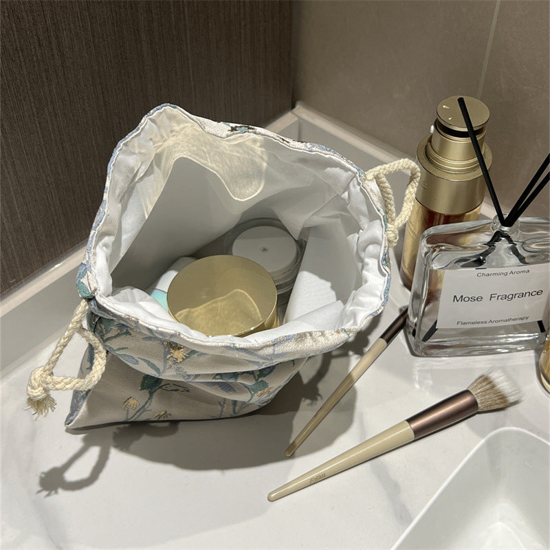 Fresh Elegant Drawstring Bouquet Portable Storage Cosmetic Bags
