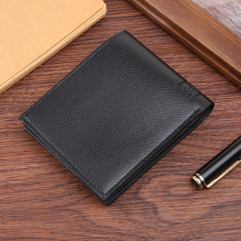 Men's Short Large Capacity Business Blue Soft Men's Wallets