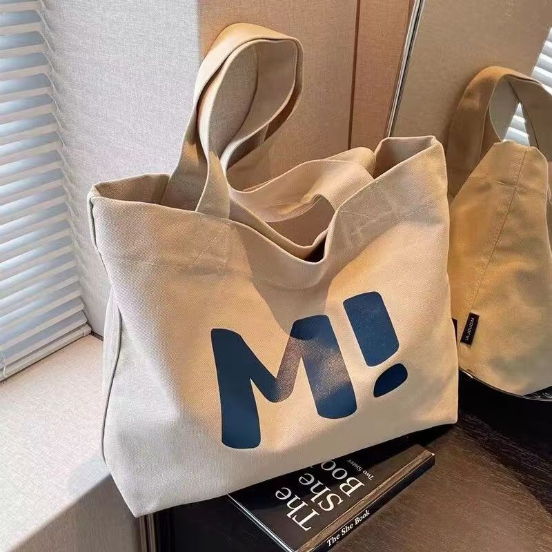 Women's Canvas Large Capacity Solid Supermarket Shopping Simple Bags