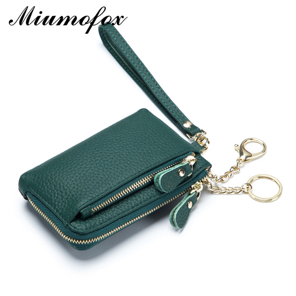 Graceful Cowhide Hand Strap Simple Multifunctional Coin Purses