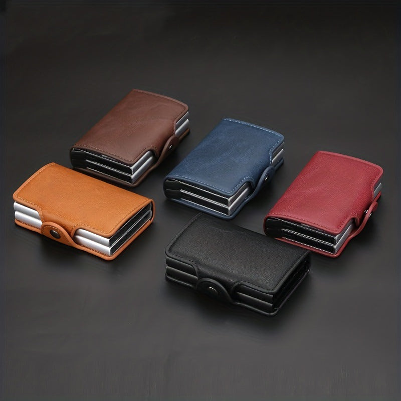 Men's Double Automatic Pop-up Short Carbon Fiber Card Holder
