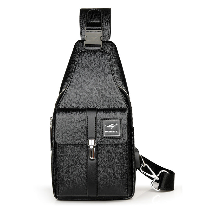 Innovative Men's Korean Fashion Soft Leather Men's Chest Bags