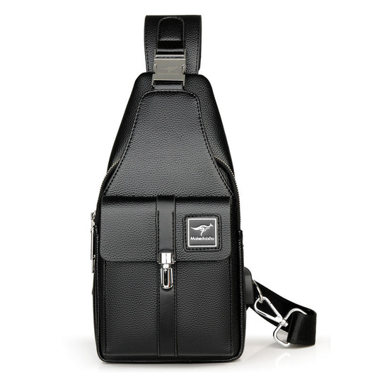 Innovative Men's Korean Fashion Soft Leather Men's Chest Bags
