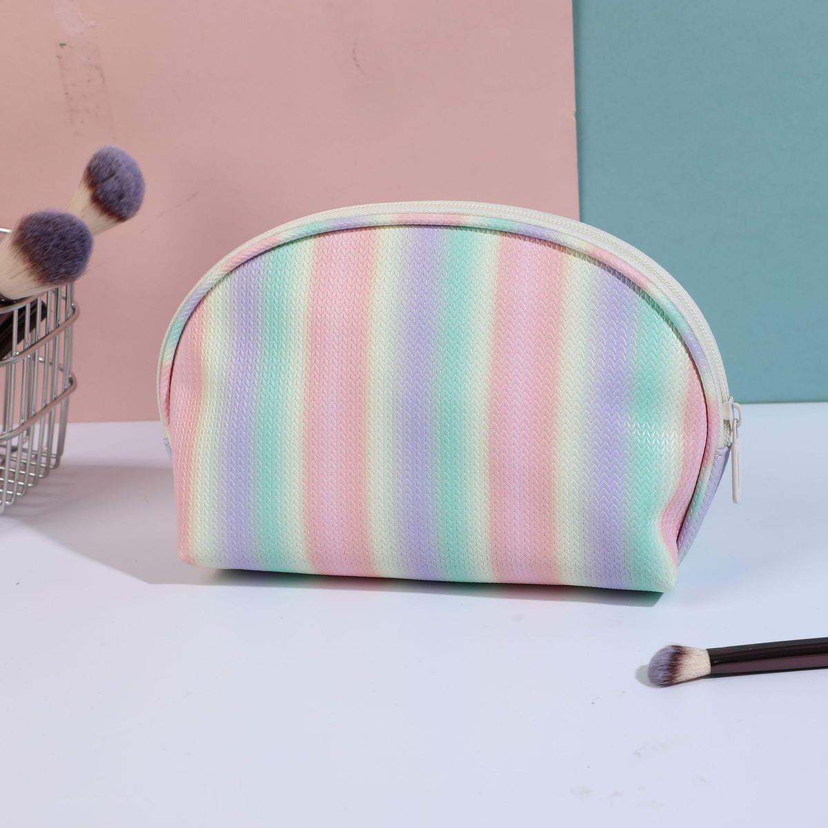 Transparent Striped Rainbow Portable Storage Wash Bags