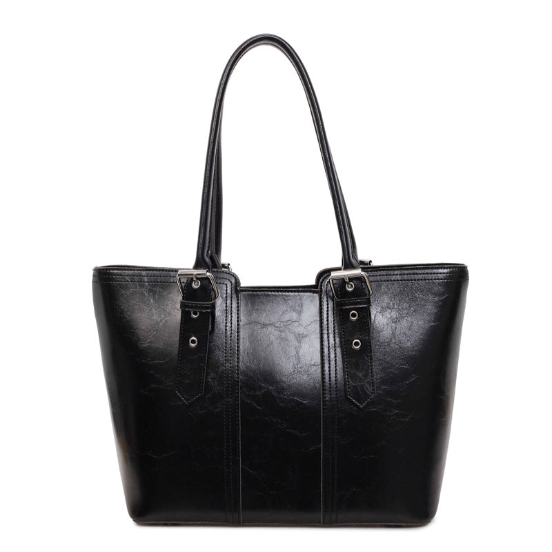 Women's Large Capacity Commuter Fashionable Stitching Minority Tote Bags