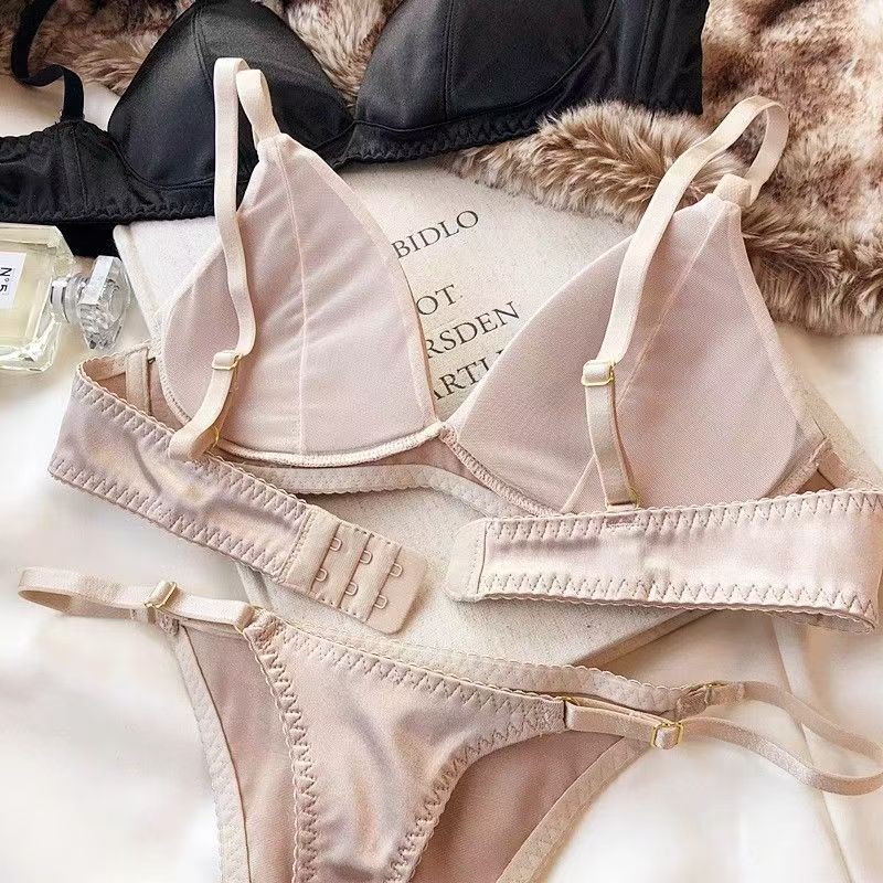 French Triangle Cup Wireless Small Sexy Lingerie Sets
