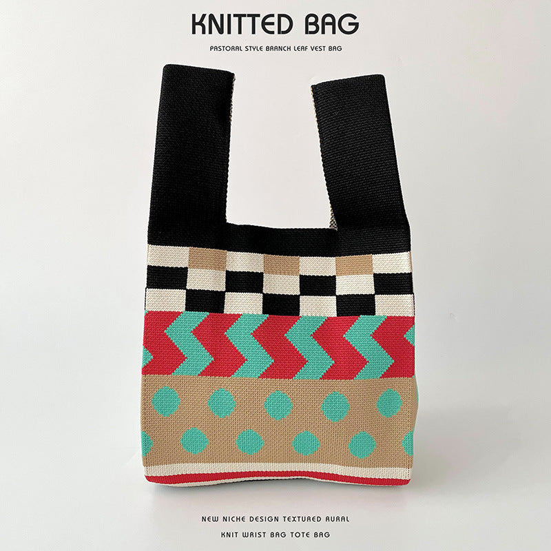 Dot Knitted Hand Holding Versatile Large Lock