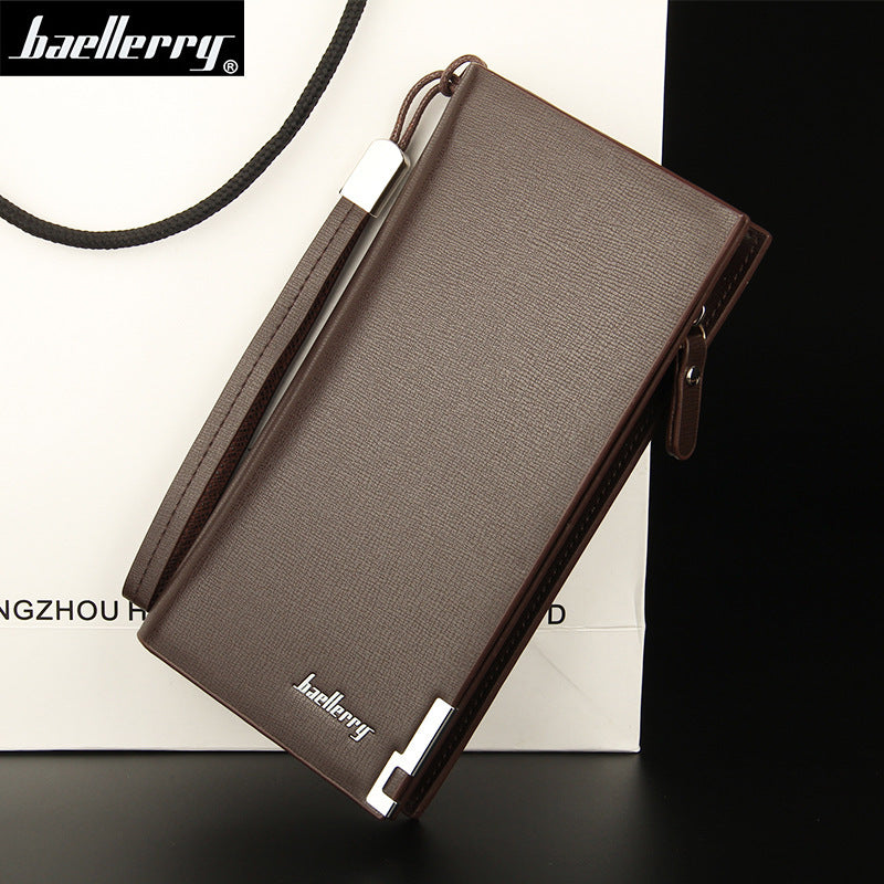 Pretty Men's Long Multifunctional Zipper Clutch Men's Handbags