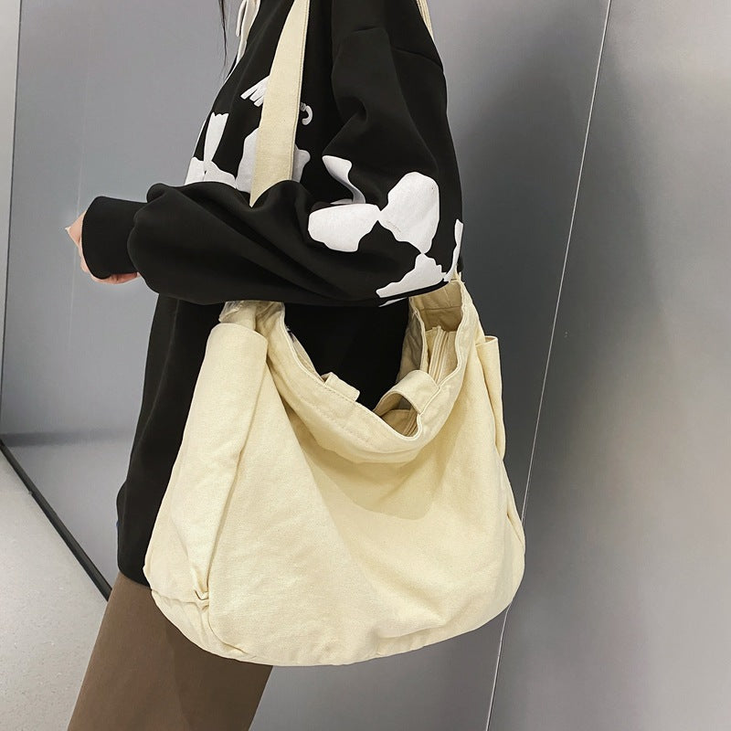 Women's Washed Canvas Large Capacity Totes Idle Style Shoulder Bags