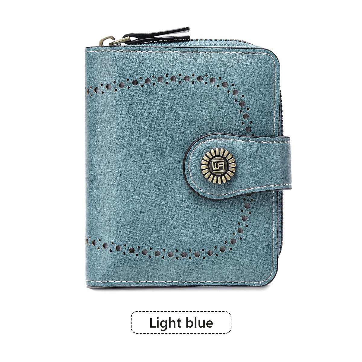 Women's Hollow Design Zipper Hasp Retro Fashion Ladies Wallet