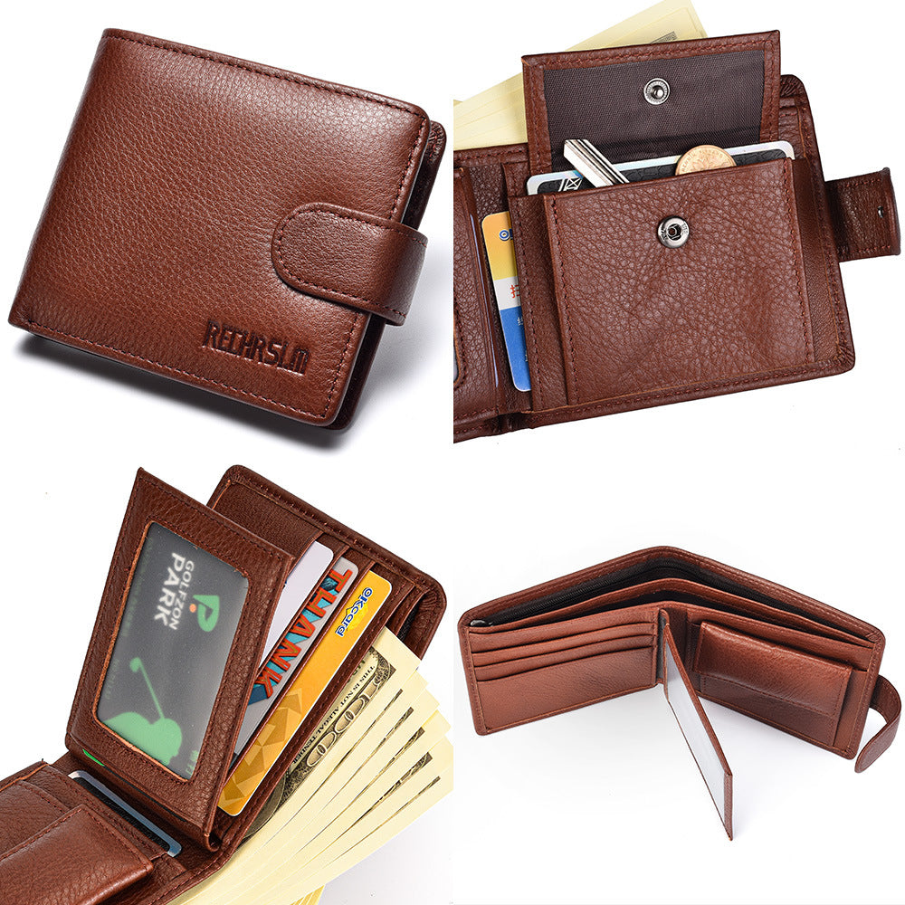 Men's Vintage First Layer Cowhide Leather Coin Purses