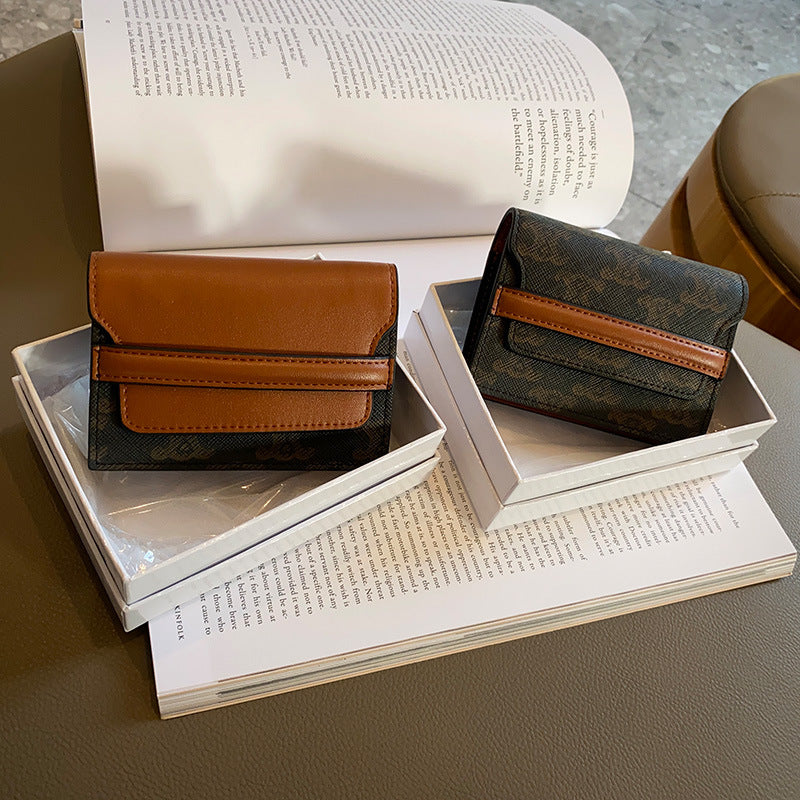 Women's Early Spring Clamp Multiple Slots Genuine Leather Card Holder