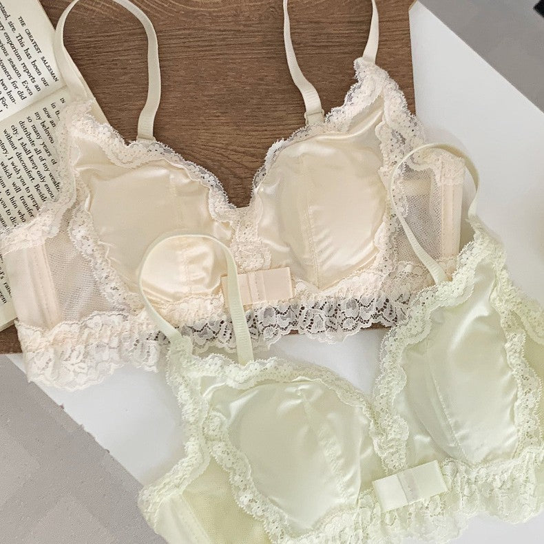 Women's Thin Underwear Comfortable Wireless Slimming Lace Lingerie Sets